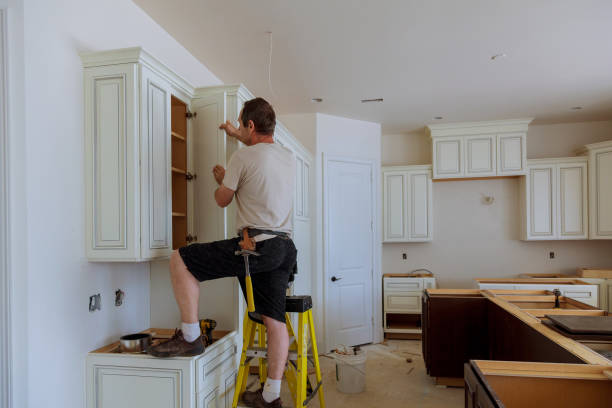 Kitchen island installation in Victoria by JMT Kitchen Cabinet